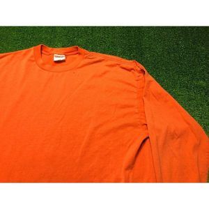 Vintage 90s Tee Jays Men's Long Sleeve Blank Tee Size 2XL XXL Orange USA
